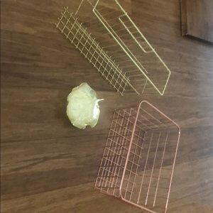Set gold and gold pink / 2 bathroom baskets 🥰🌞